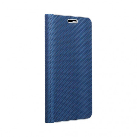 Samsung Galaxy S21 5G Book Handytaschen LUNA Book Carbon Kohlenstoff-Faser, Elegant  Blau 