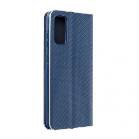 Samsung Galaxy S21 5G Book Handytaschen LUNA Book Carbon Kohlenstoff-Faser, Elegant  Blau 