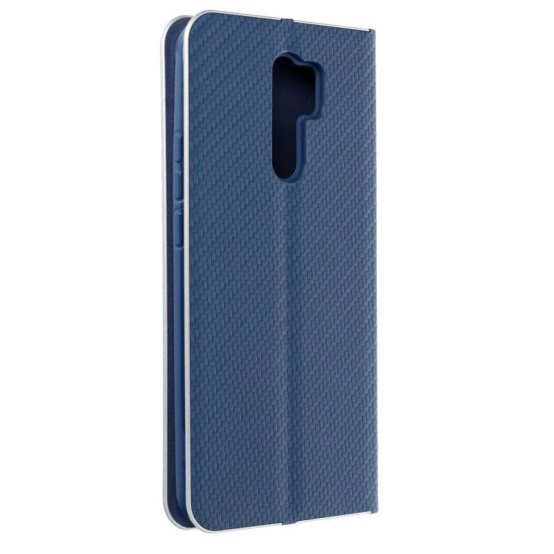 XIAOMI Mi 10T Lite 5G Book Handytaschen LUNA Book Carbon Kohlenstoff-Faser, Elegant  Blau 