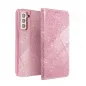 SHINING Book auf Samsung Galaxy S21 Ultra 5G FORCELL Brieftaschenetui Rosa