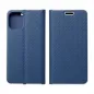 Apple iPhone 13 mini Book Handytaschen LUNA Book Carbon Kohlenstoff-Faser, Elegant  Blau 